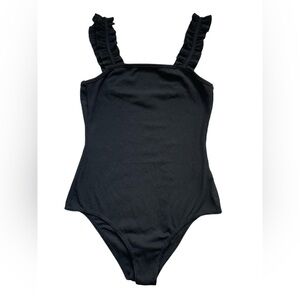 Le Lis Black Ruffled Bodysuit